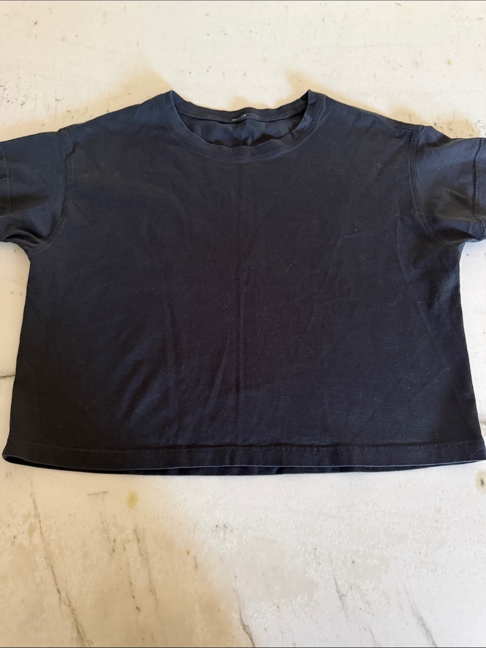 lululemon athletica Black Cropped Crew Tee